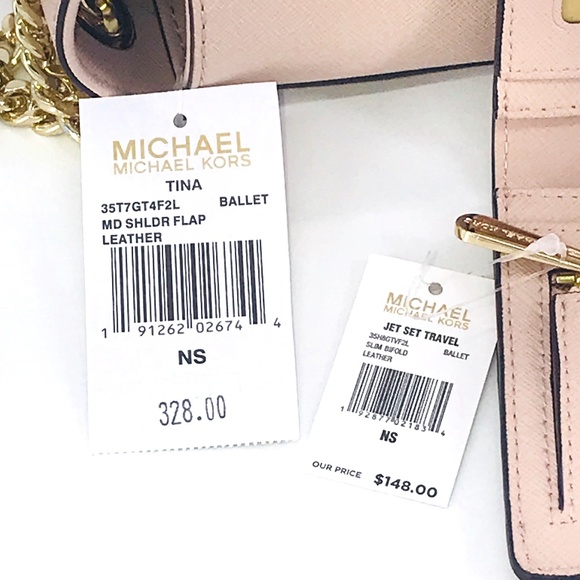 Michael Kors Tina MD Shoulder Flap Bag Wallet Set - Picture 8 of 8